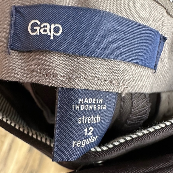 Gap NWOT Cotton Clean Flat Front Stretch Cropped Wide Leg Chino Black size 12 - Picture 6 of 10